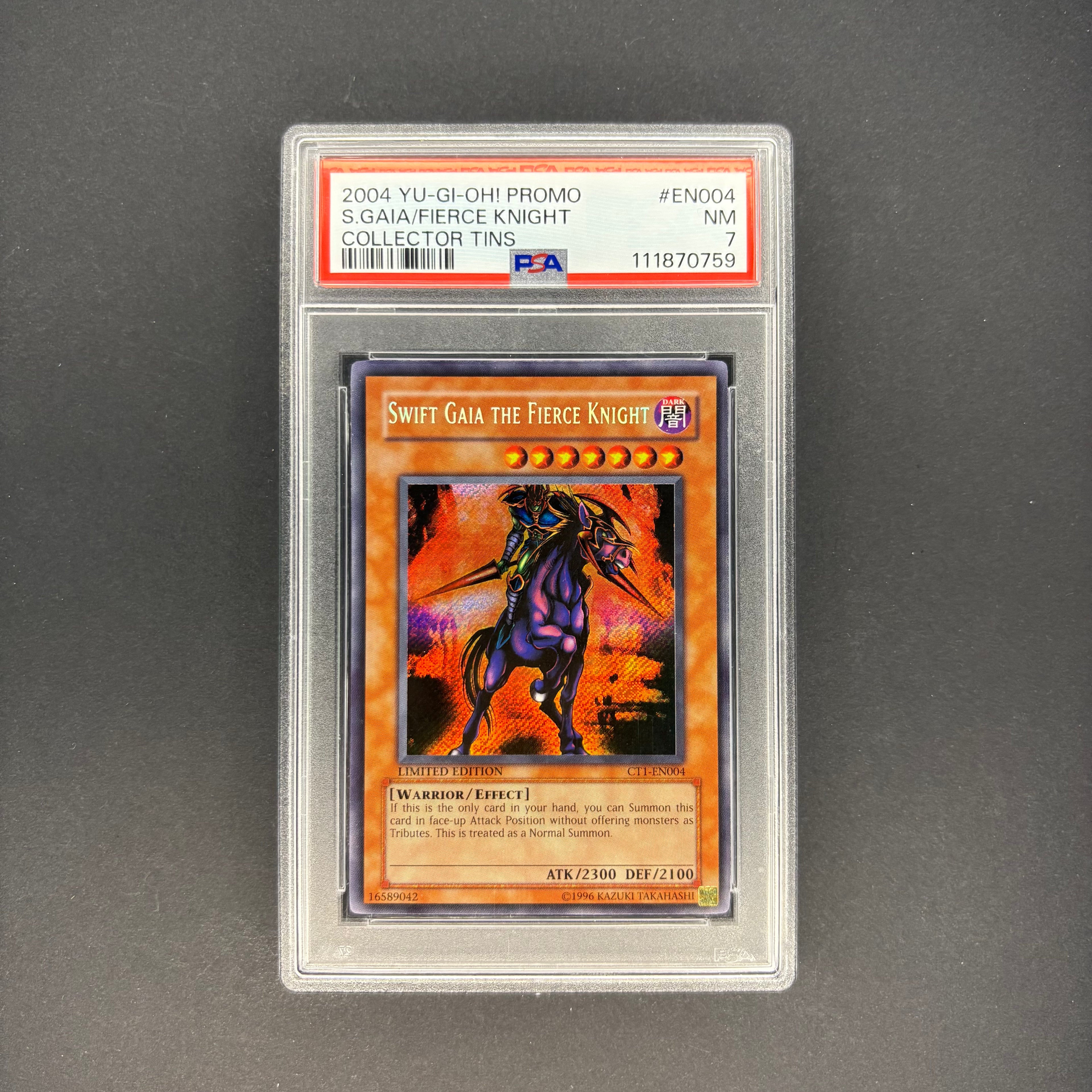 Yu-Gi-Oh! 2004 Collectors Tin Promo Swift Gaia The Fierce Knight CT1-EN004 PSA 7