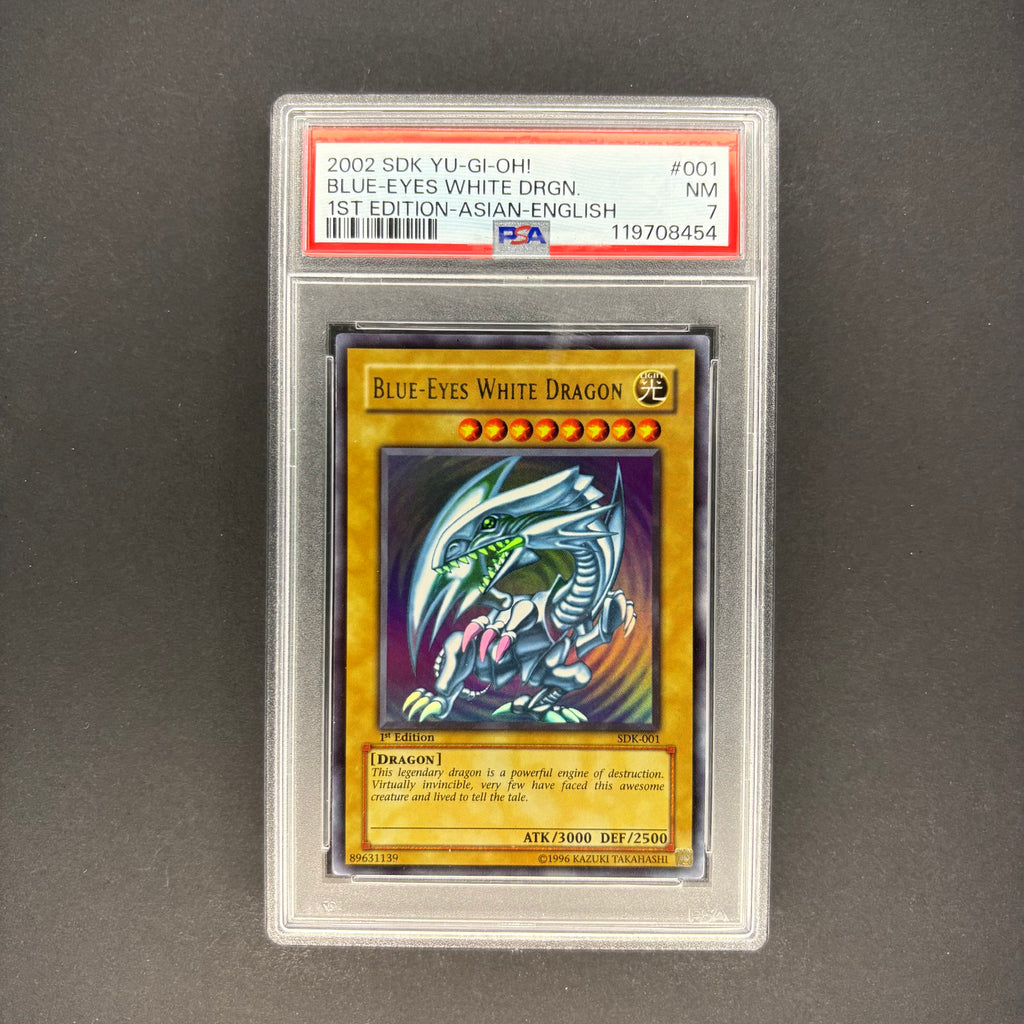 Yu-Gi-Oh! 2002 Starter Deck Kaiba Blue Eyes White Dragon Asian English SDK-001 1st Edition PSA 7