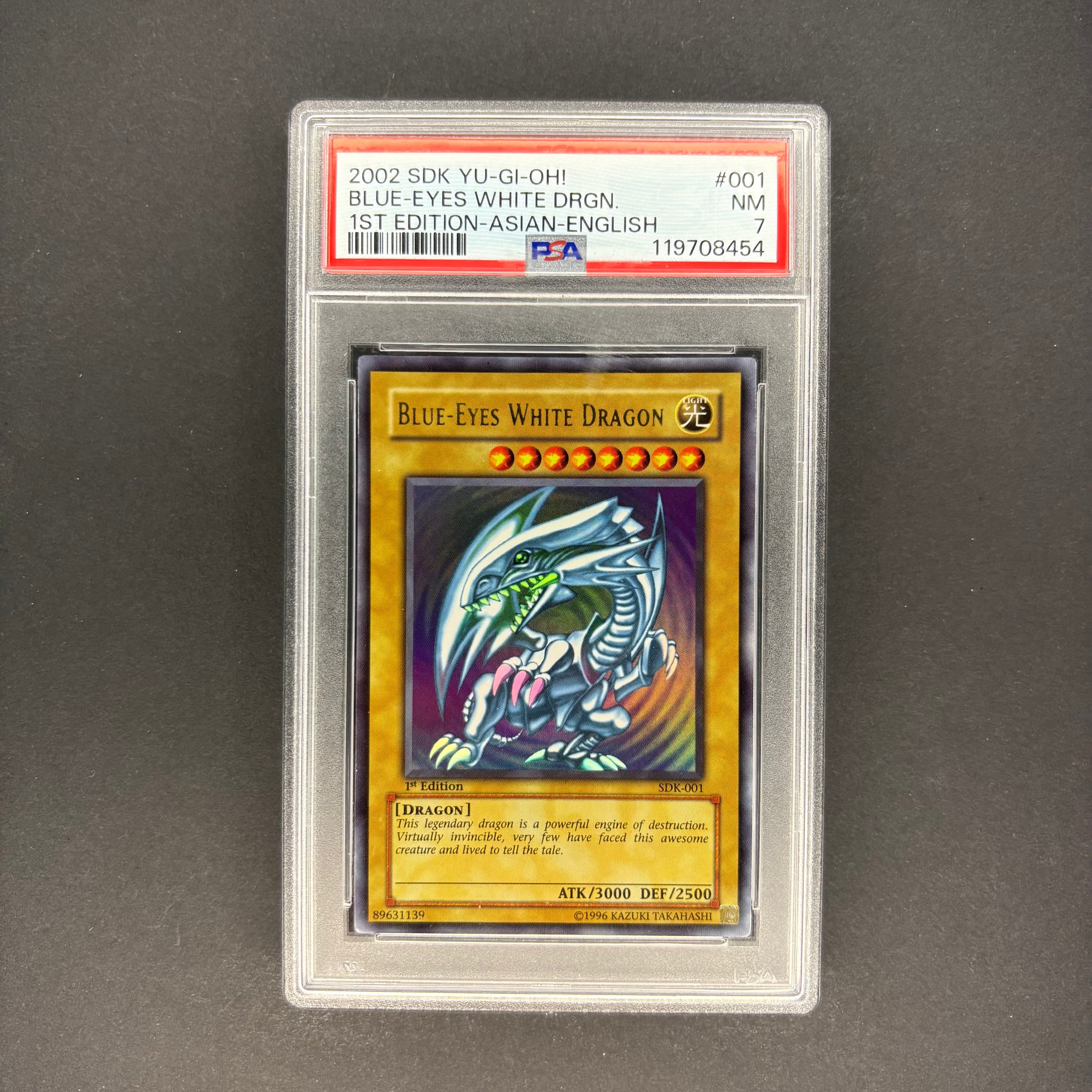 Yu-Gi-Oh! 2002 Starter Deck Kaiba Blue Eyes White Dragon Asian English SDK-001 1st Edition PSA 7