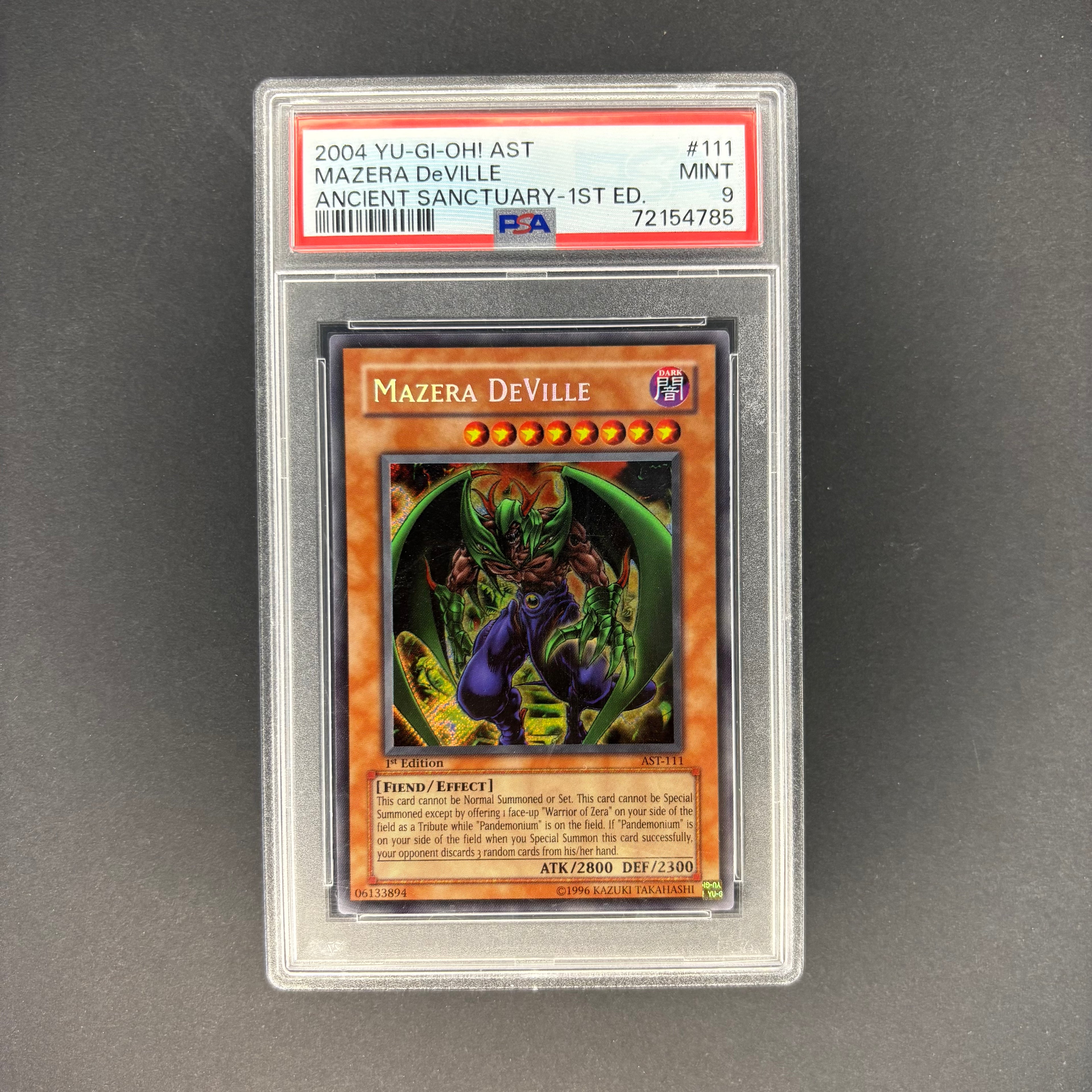 Yu-Gi-Oh! 2004 AST 1st Edition Mazera DeVille AST-111 PSA 9