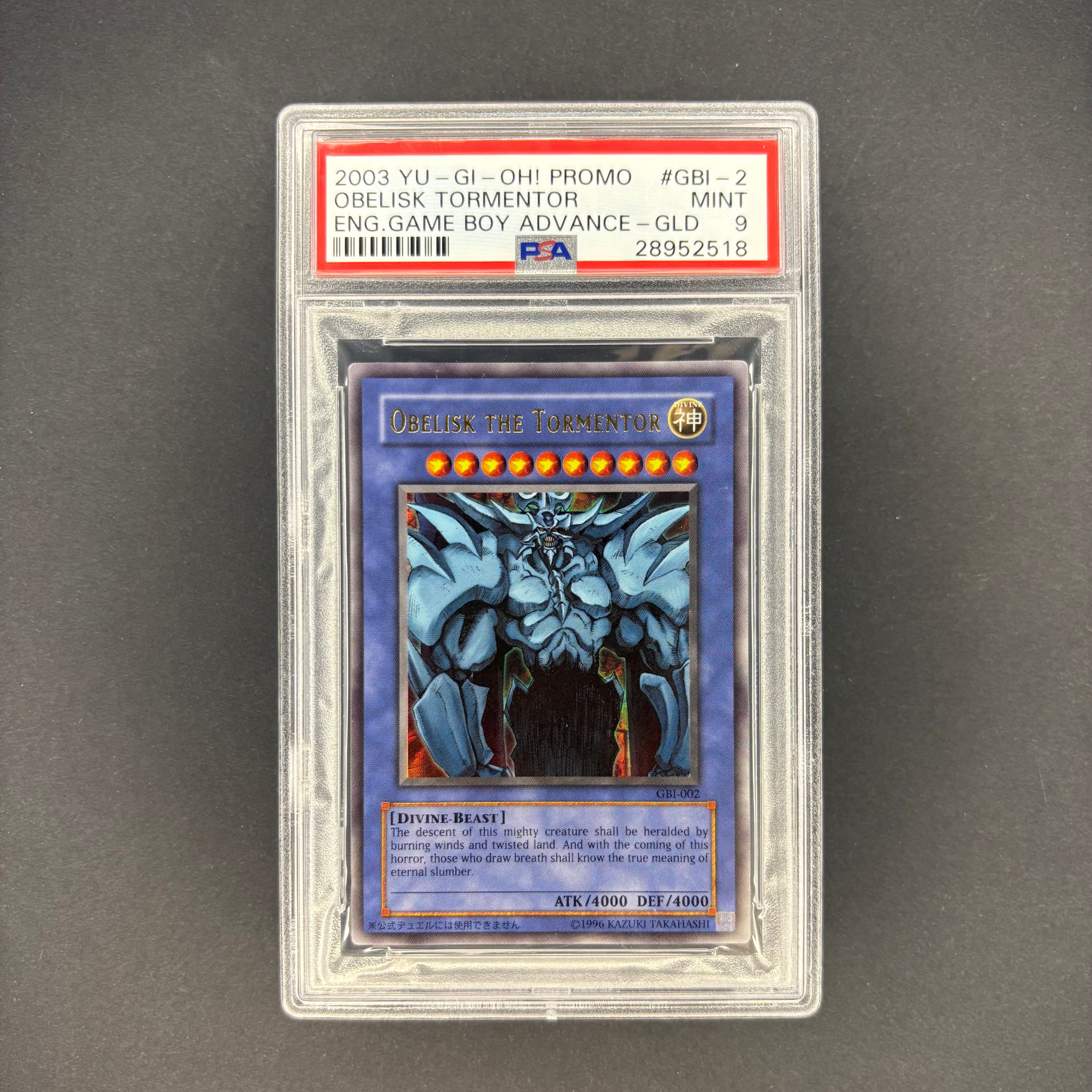 Yu-Gi-Oh! 2003 GBI Obelisk The Tormentor Ultra Rare GBI-002 (Game Promo)