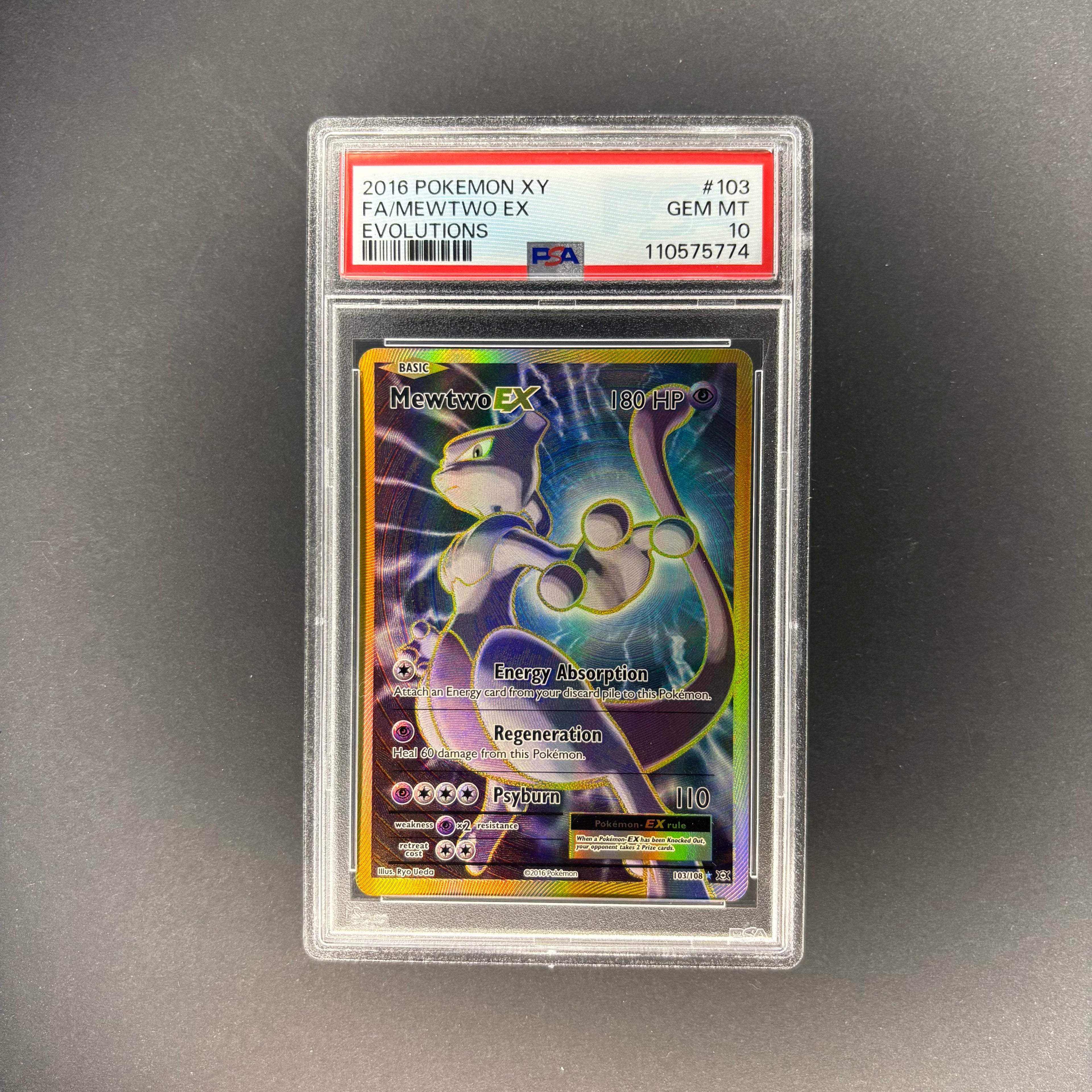 Pokemon 2016 Mewtwo EX XY Evolutions 103/208 PSA 10