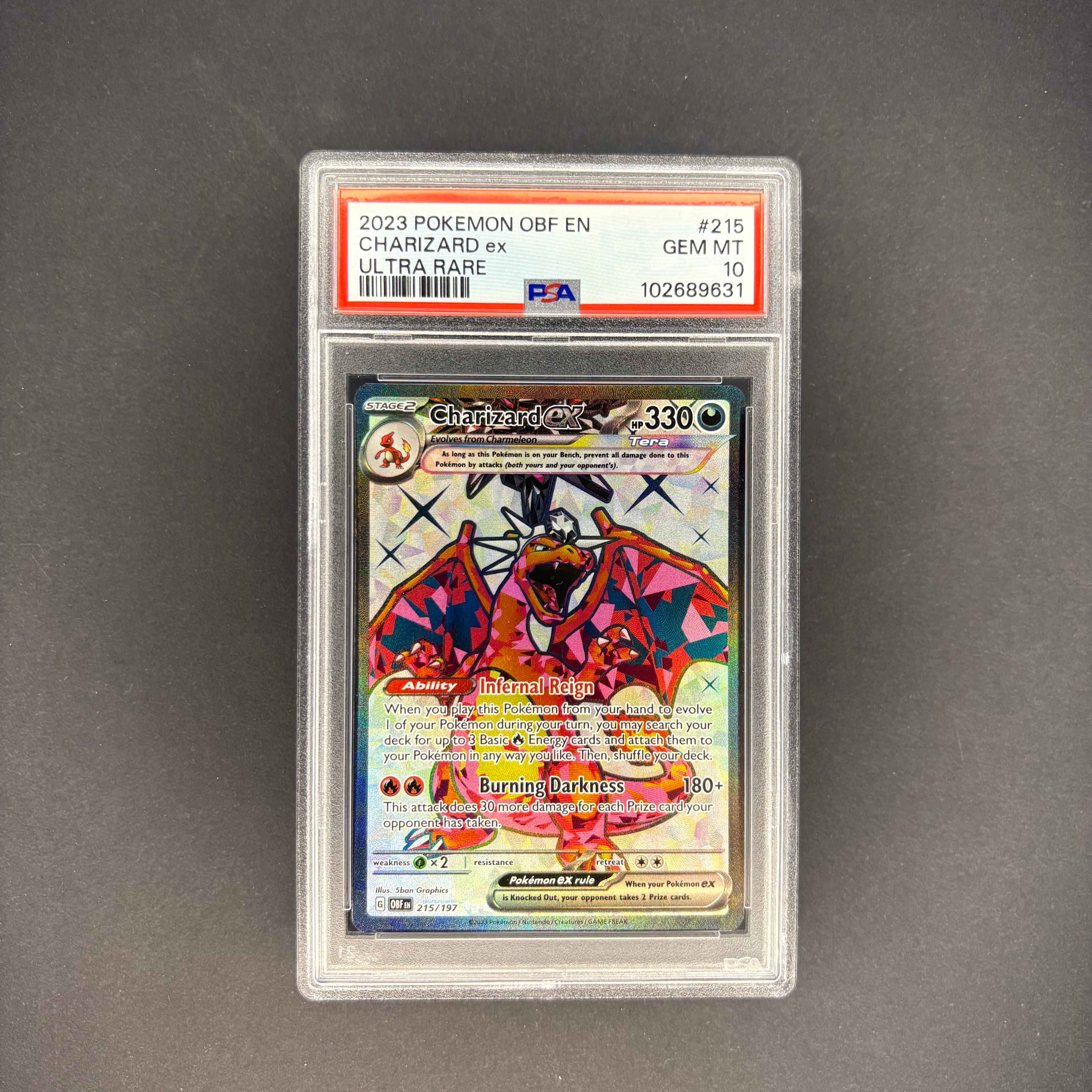 Pokemon 2023 Charizard EX Obsidian Flames 215/197 PSA 10